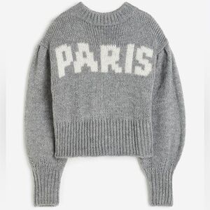 H&M Gray Paris Crew Neck Sweater
